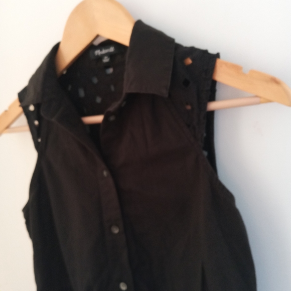 Madewell XS Black Eyelet Mix Top - Picture 7 of 11